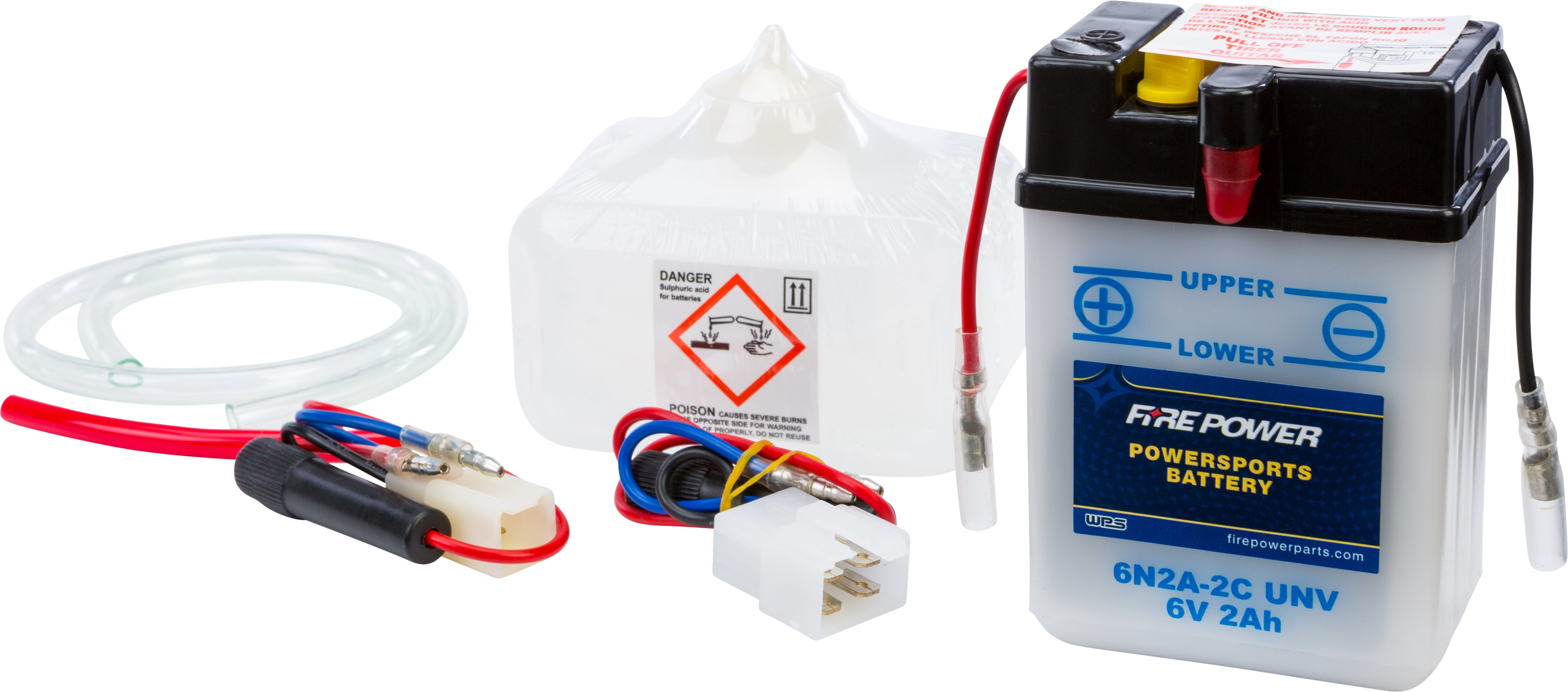 FIRE POWER - BATTERY W/ACID 6N2A-2C UNV 6V - 6N2A-2C/UNV