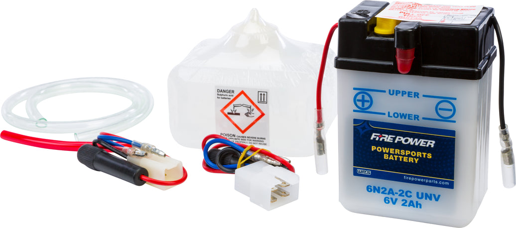 FIRE POWER - BATTERY W/ACID 6N2A-2C UNV 6V - 6N2A-2C/UNV