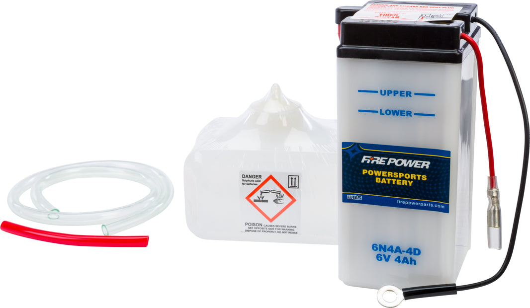 FIRE POWER - BATTERY W/ACID 6N4A-4D 6V - 6N4A-4D