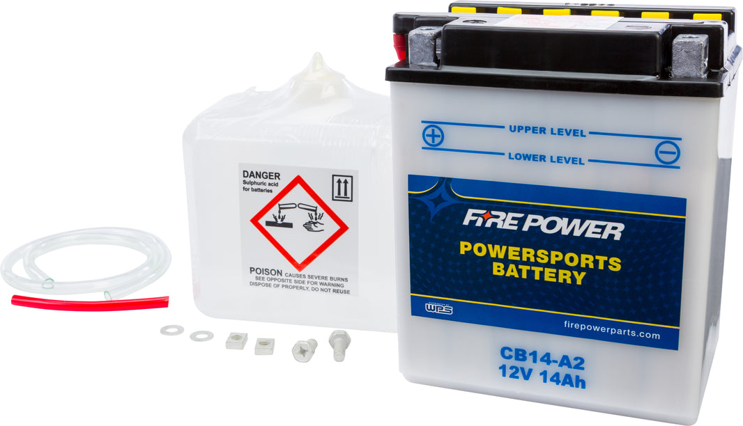 FIRE POWER - BATTERY W/ACID CB14-A2 12V HEAVY DUTY - CB14-A2
