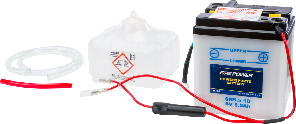 FIRE POWER - BATTERY W/ACID 6N5.5-1D 6V - 6N5.5-1D
