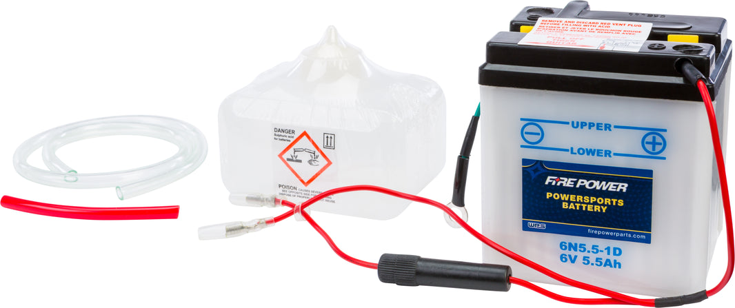 FIRE POWER - BATTERY W/ACID 6N5.5-1D 6V - 6N5.5-1D