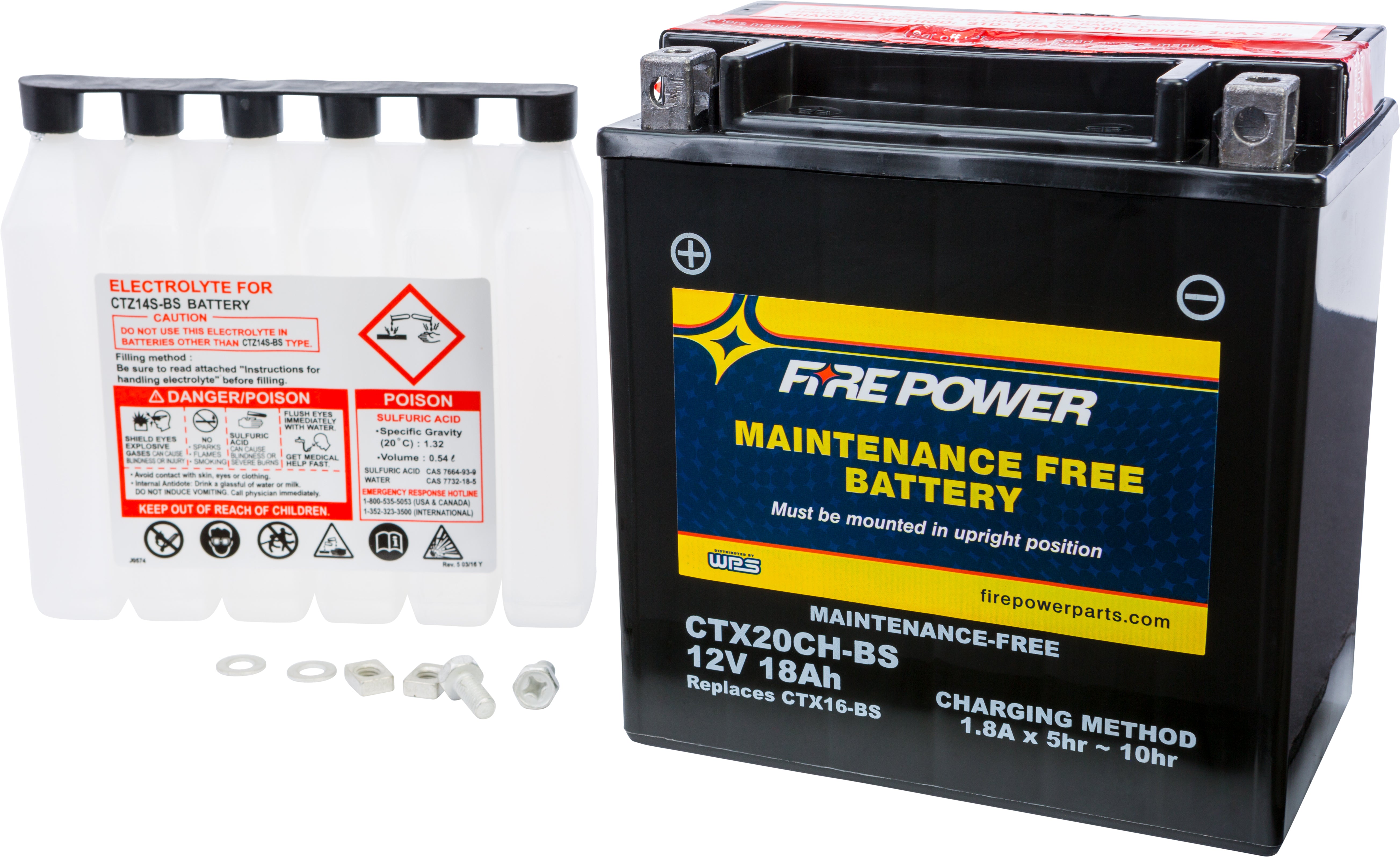 FIRE POWER - BATTERY CTX20CH-BS MAINTENANCE FREE - CTX20CH-BS