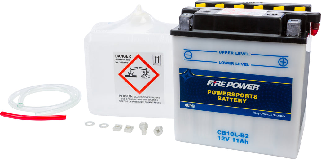 FIRE POWER - BATTERY W/ACID CB10L-B2 12V HEAVY DUTY - CB10L-B2