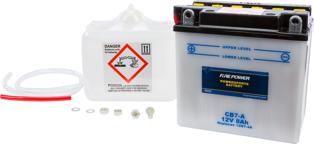 FIRE POWER - BATTERY W/ACID CB7-A 12V HEAVY DUTY - CB7-A