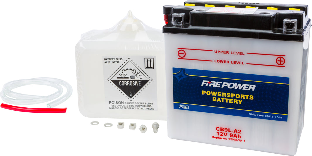 FIRE POWER - BATTERY W/ACID CB9L-A2 12V HEAVY DUTY - CB9L-A2