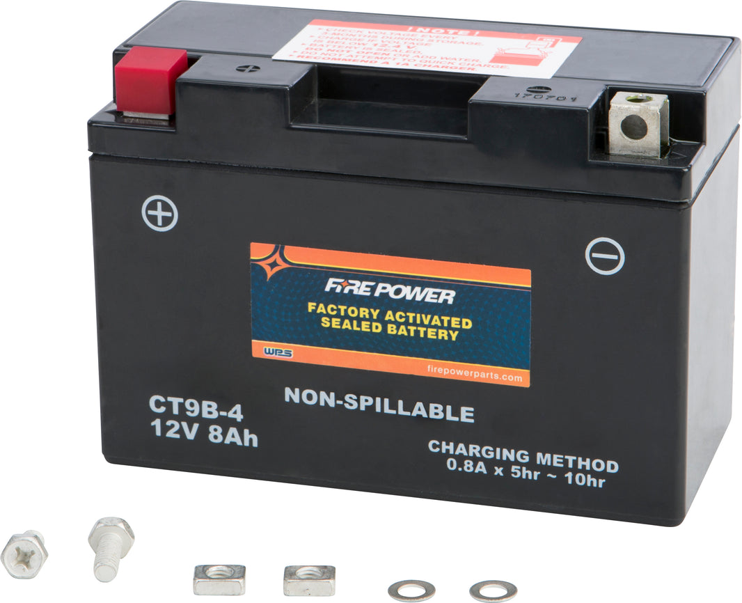 FIRE POWER - BATTERY CT9B-4 CT9B SEALED FACTORY ACTIVATED - CT9B-4
