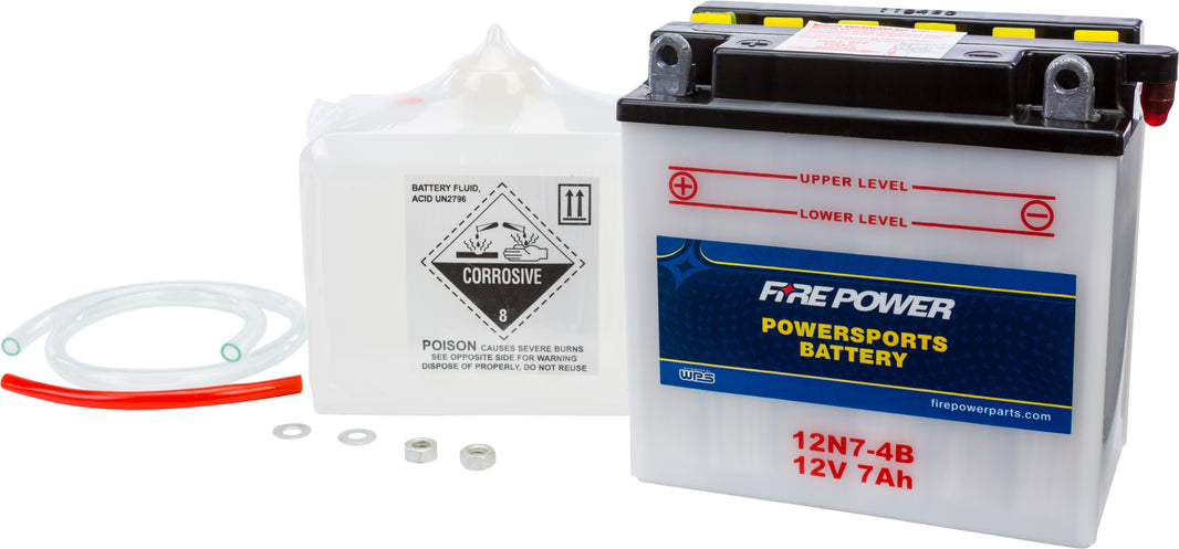 FIRE POWER - BATTERY W/ACID 12N7-4B 12V - 12N7-4B