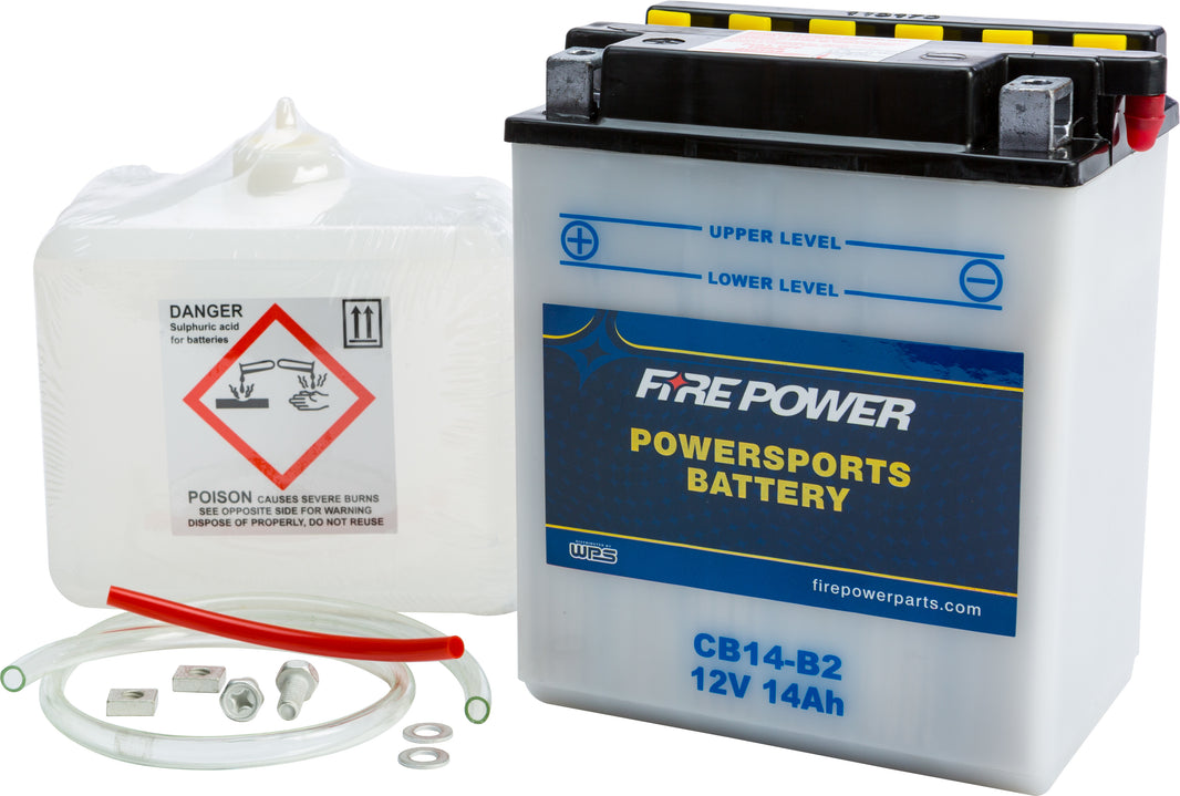 FIRE POWER - BATTERY W/ACID CB14-B2 12V HEAVY DUTY - CB14-B2