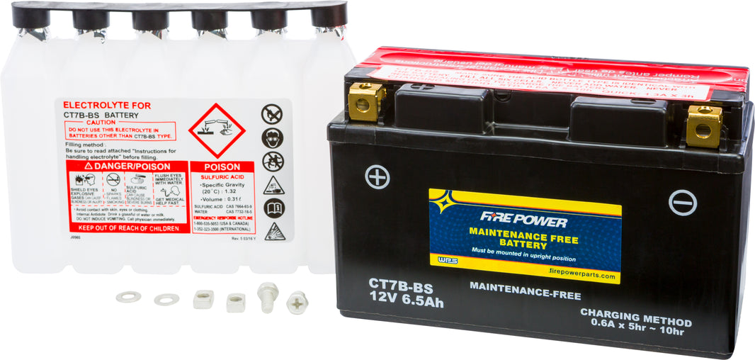 FIRE POWER - BATTERY CT7B-BS MAINTENANCE FREE - CT7B-BS