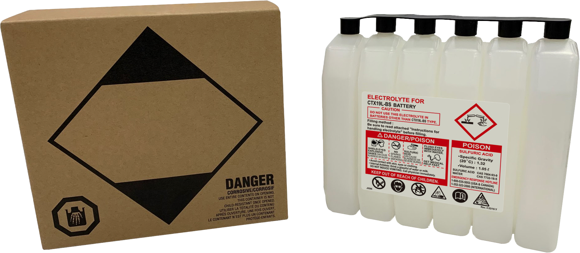 FIRE POWER - SEALED BATTERY ELECTROLYTE PACK 1050CC - 1050CC CTX