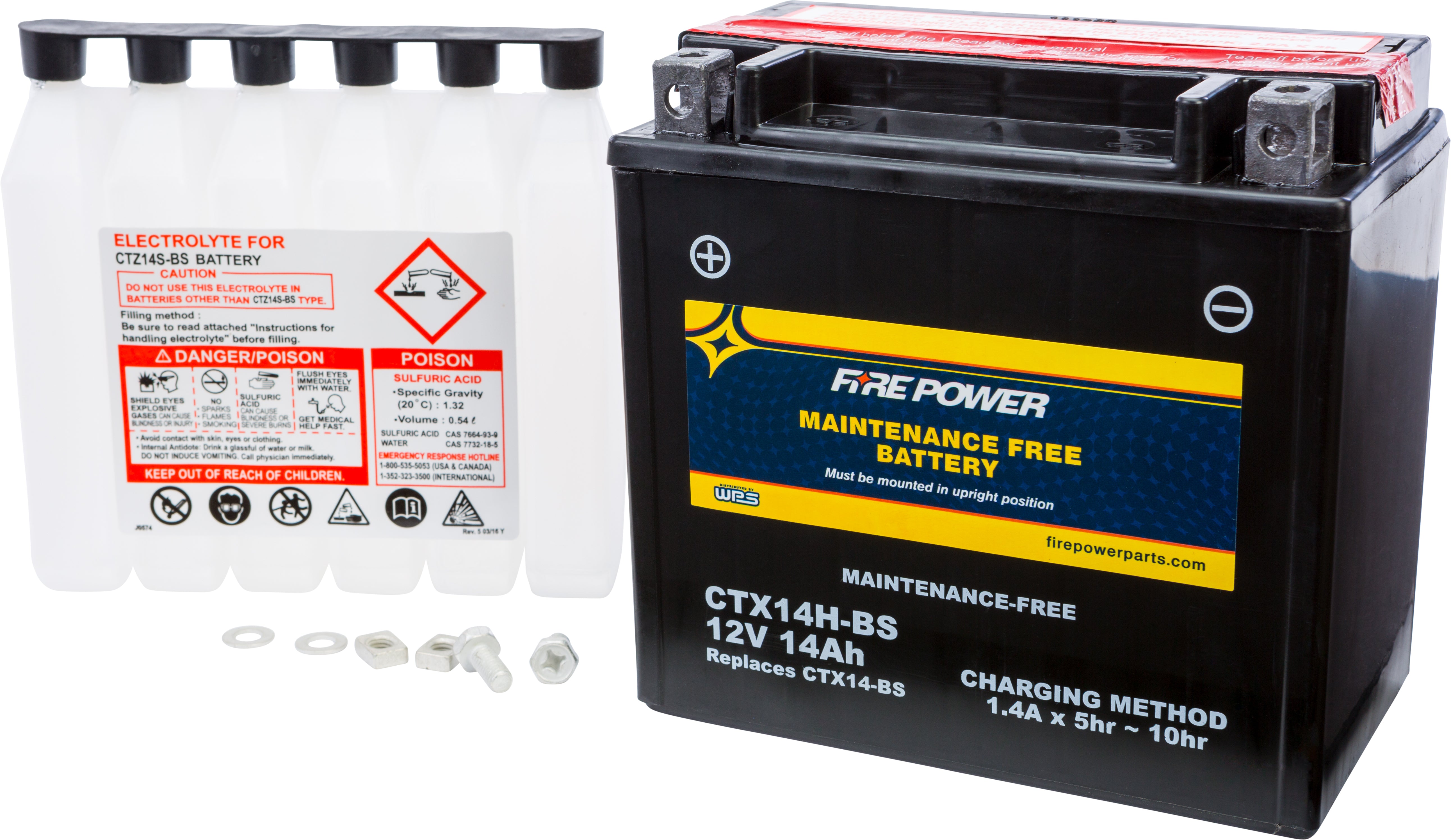 FIRE POWER - BATTERY CTX14H-BS MAINTENANCE FREE - CTX14H-BS