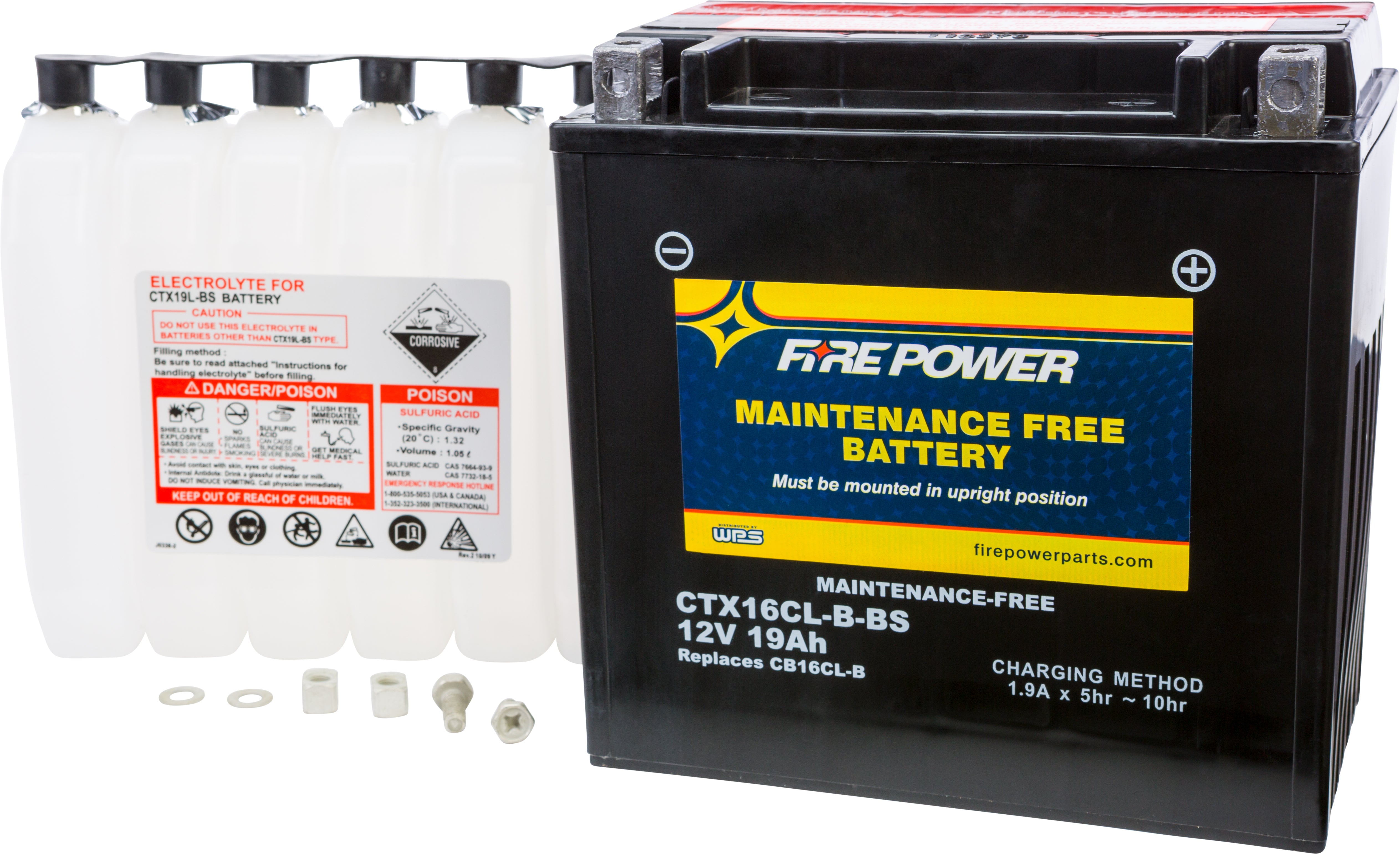 FIRE POWER - BATTERY CTX16CL-B-BS MAINTENANCE FREE - CTX16CL-B-BS