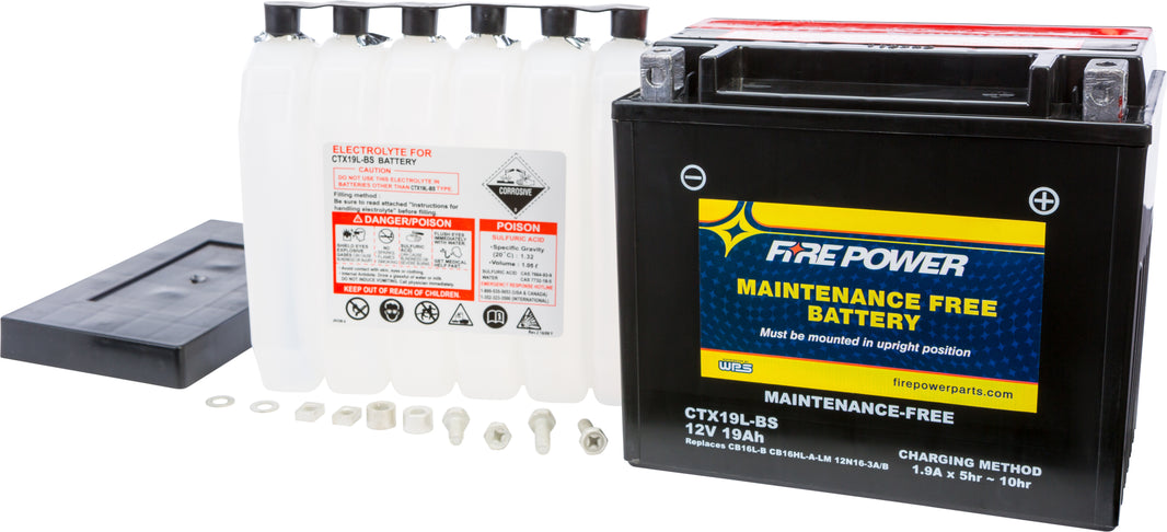 FIRE POWER - BATTERY CTX19L-BS MAINTENANCE FREE - CTX19L-BS