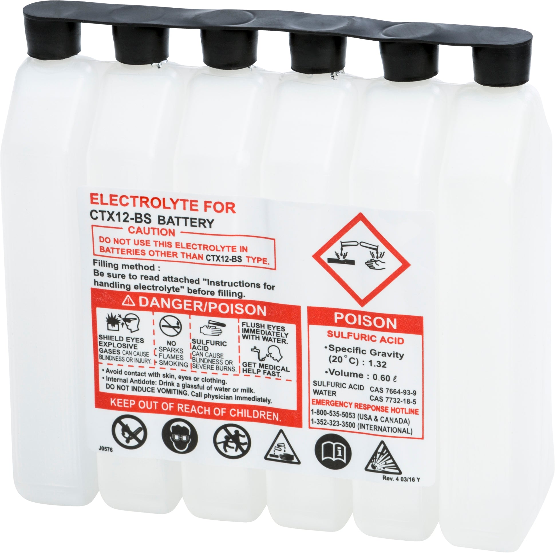 FIRE POWER - SEALED BATTERY ELECTROLYTE PACK 600CC - 600CC CTX