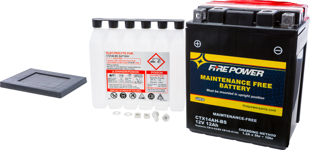 FIRE POWER - BATTERY CTX14AH-BS MAINTENANCE FREE - CTX14AH-BS