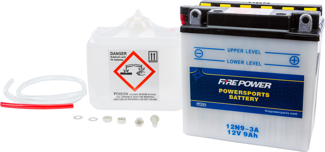 FIRE POWER - BATTERY W/ACID 12N9-3A 12V - 12N9-3A
