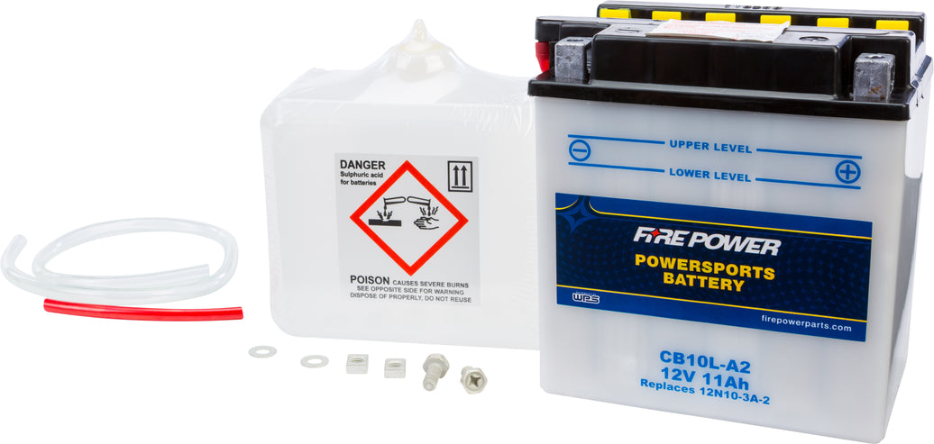 FIRE POWER - BATTERY W/ACID CB10L-A2 12V HEAVY DUTY - CB10L-A2