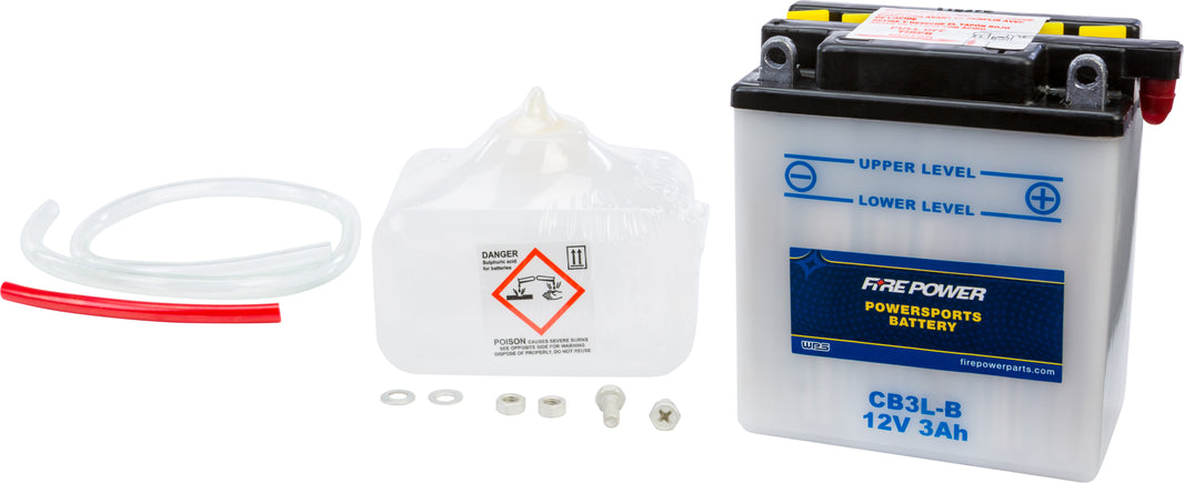 FIRE POWER - BATTERY W/ACID CB3L-B 12V HEAVY DUTY - CB3L-B