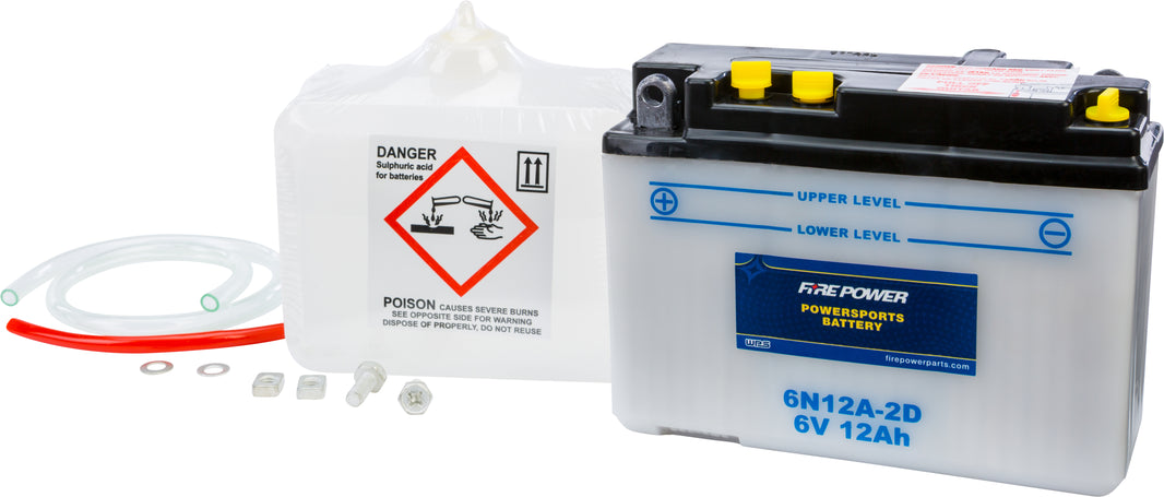 FIRE POWER - BATTERY W/ACID 6N12A-2D 6V - 6N12A-2D