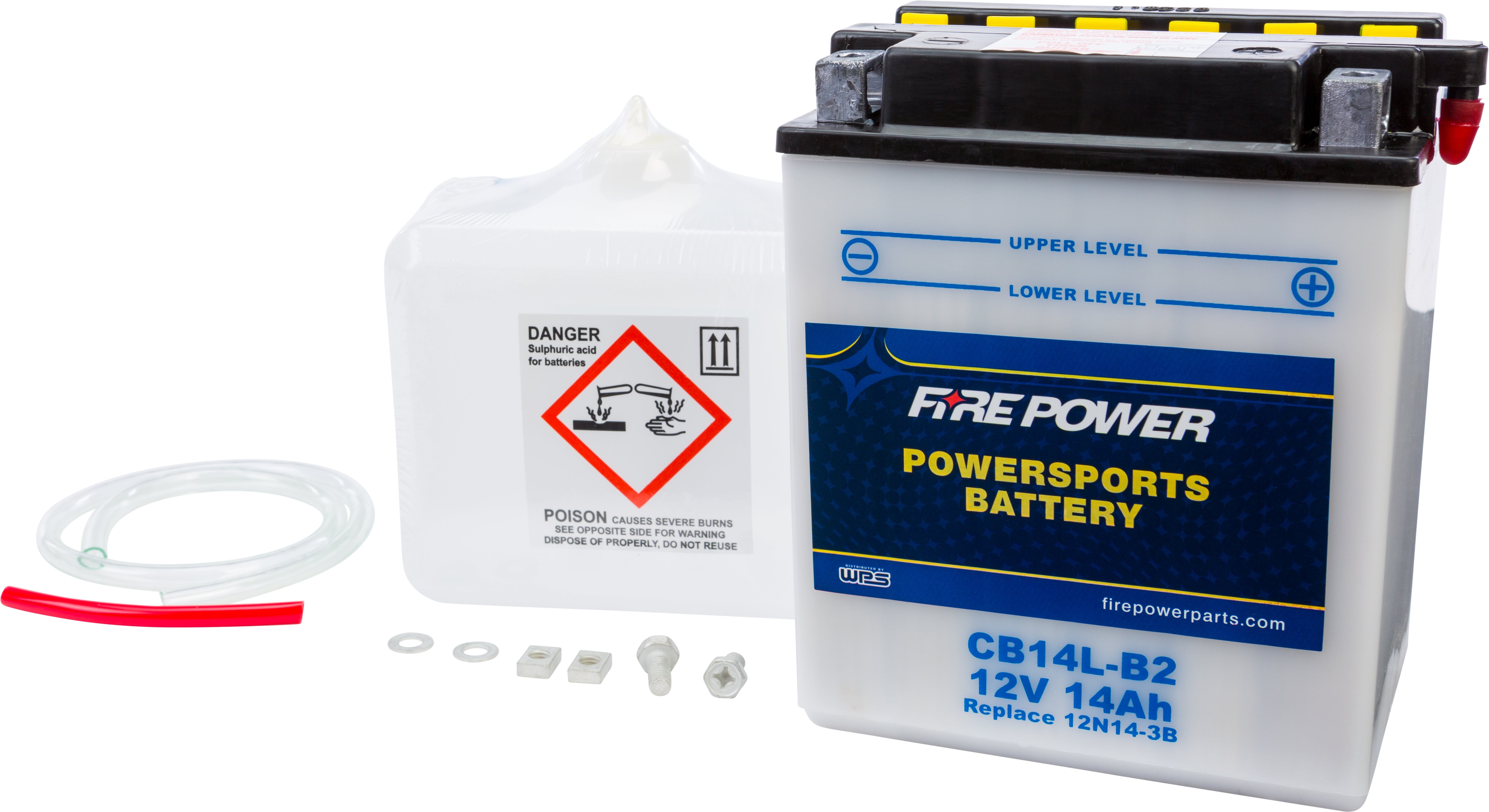 FIRE POWER - BATTERY W/ACID CB14L-B2 12V HEAVY DUTY - CB14L-B2