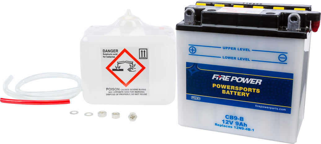 FIRE POWER - BATTERY W/ACID CB9-B 12V HEAVY DUTY - CB9-B