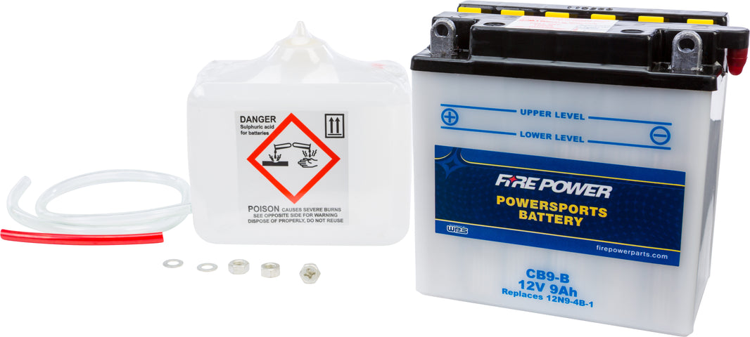 FIRE POWER - BATTERY W/ACID CB9-B 12V HEAVY DUTY - CB9-B