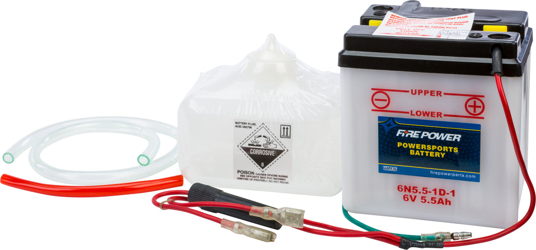FIRE POWER - BATTERY W/ACID 6N5.5-1D-1 6V - 6N5.5-1D-1