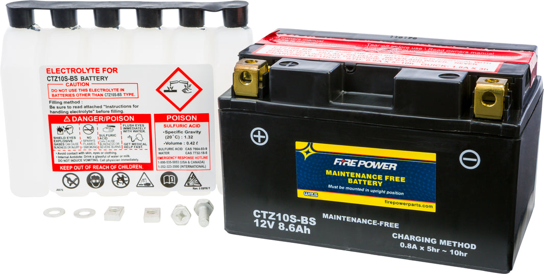 FIRE POWER - BATTERY CTZ10S-BS MAINTENANCE FREE - CTZ10S-BS