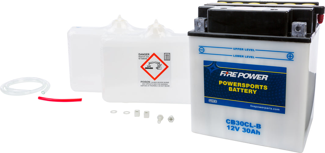 FIRE POWER - BATTERY W/ACID CB30CL-B 12V HEAVY DUTY - CB30CL-B