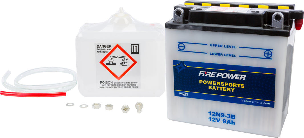 FIRE POWER - BATTERY W/ACID 12N9-3B 12V - 12N9-3B