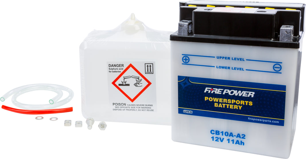 FIRE POWER - BATTERY W/ACID CB10A-A2 12V HEAVY DUTY - CB10A-A2