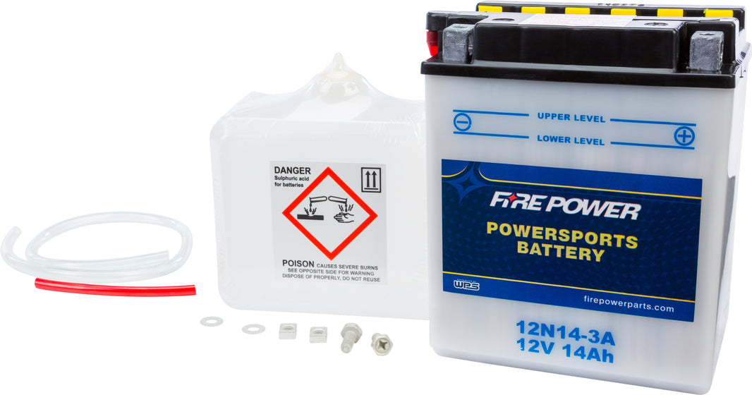 FIRE POWER - BATTERY W/ACID 12N14-3A 12V - 12N14-3A