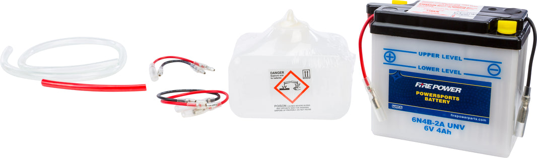 FIRE POWER - BATTERY W/ACID 6N4B-2A UNV 6V - 6N4B-2A/UNV