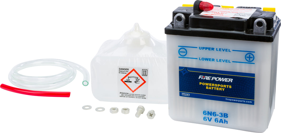 FIRE POWER - BATTERY W/ACID 6N6-3B 6V - 6N6-3B