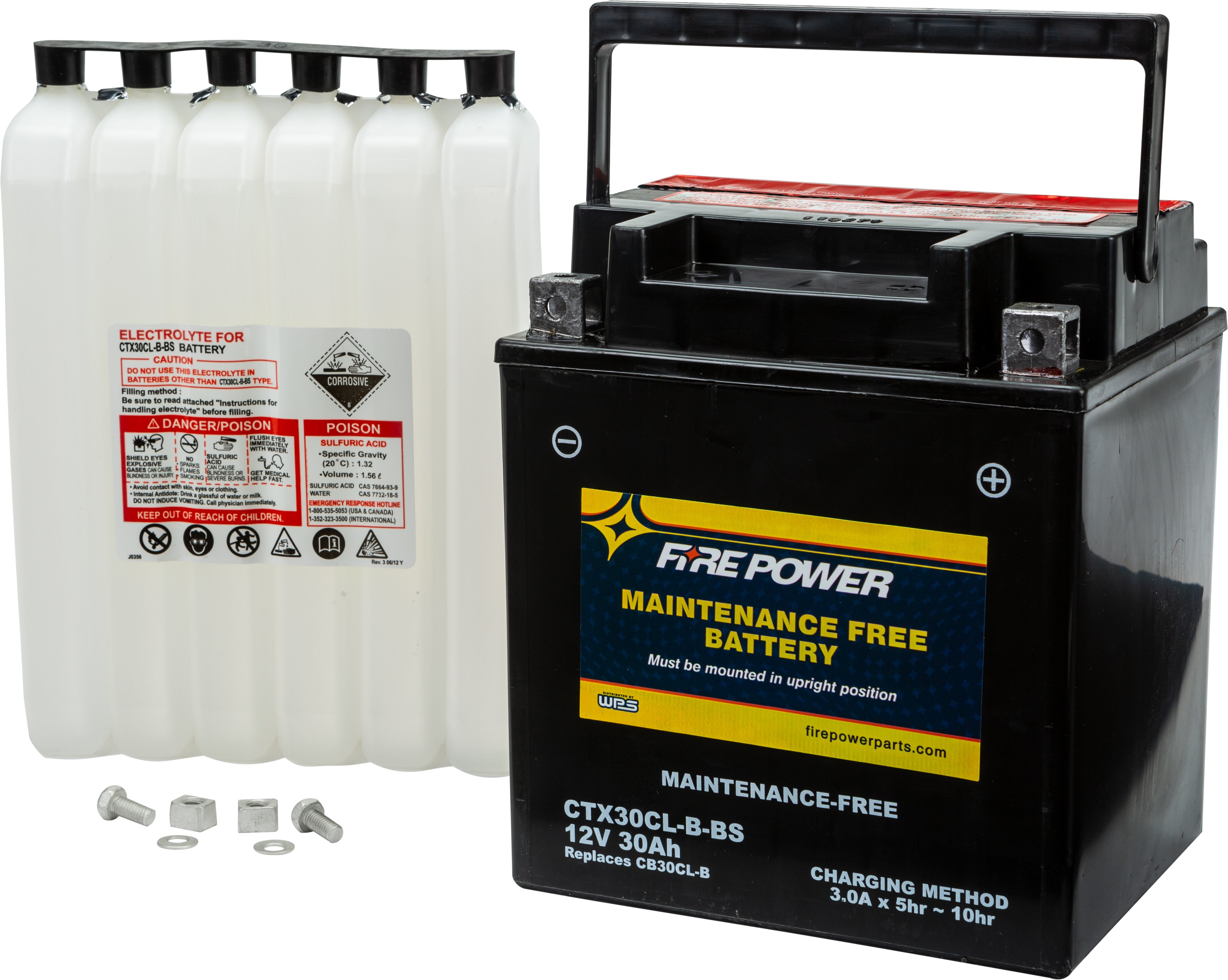 FIRE POWER - BATTERY CTX30CL-B-BS MAINTENANCE FREE - CTX30CL-B-BS