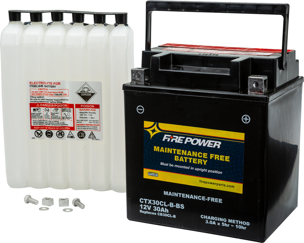 FIRE POWER - BATTERY CTX30CL-B-BS MAINTENANCE FREE - CTX30CL-B-BS
