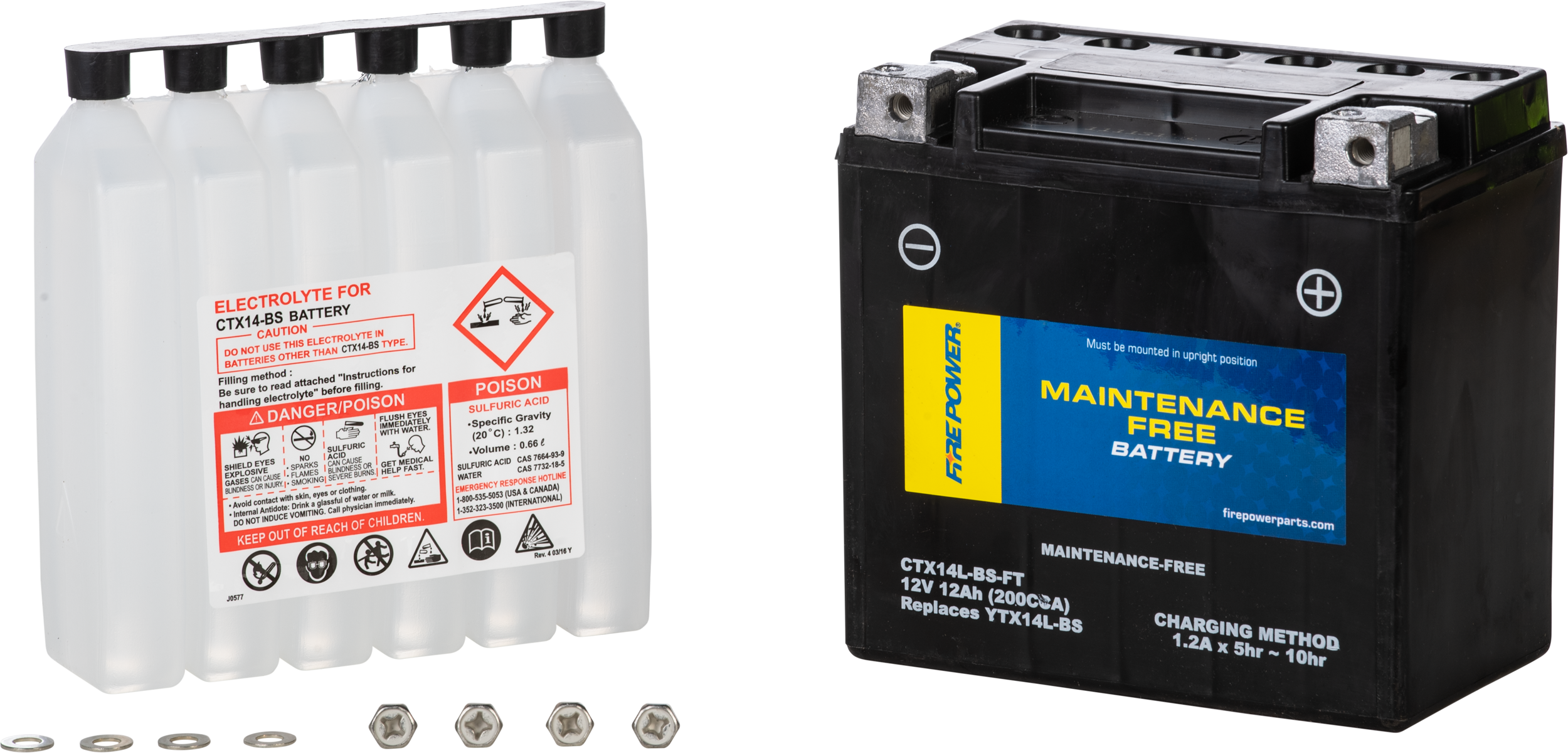 FIRE POWER - BATTERY CTX14L-BS-FT MAINTENANCE FREE - CTX14L-BS-FT