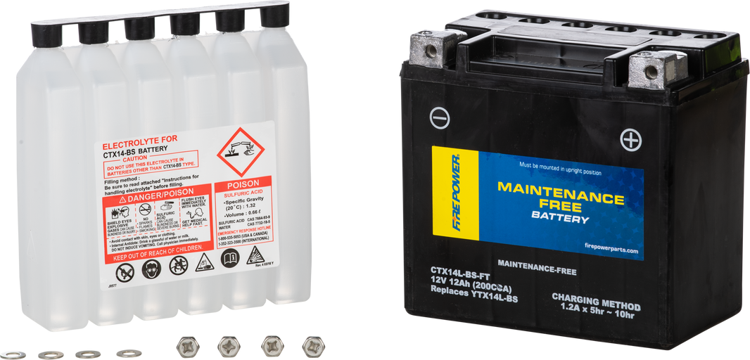 FIRE POWER - BATTERY CTX14L-BS-FT MAINTENANCE FREE - CTX14L-BS-FT