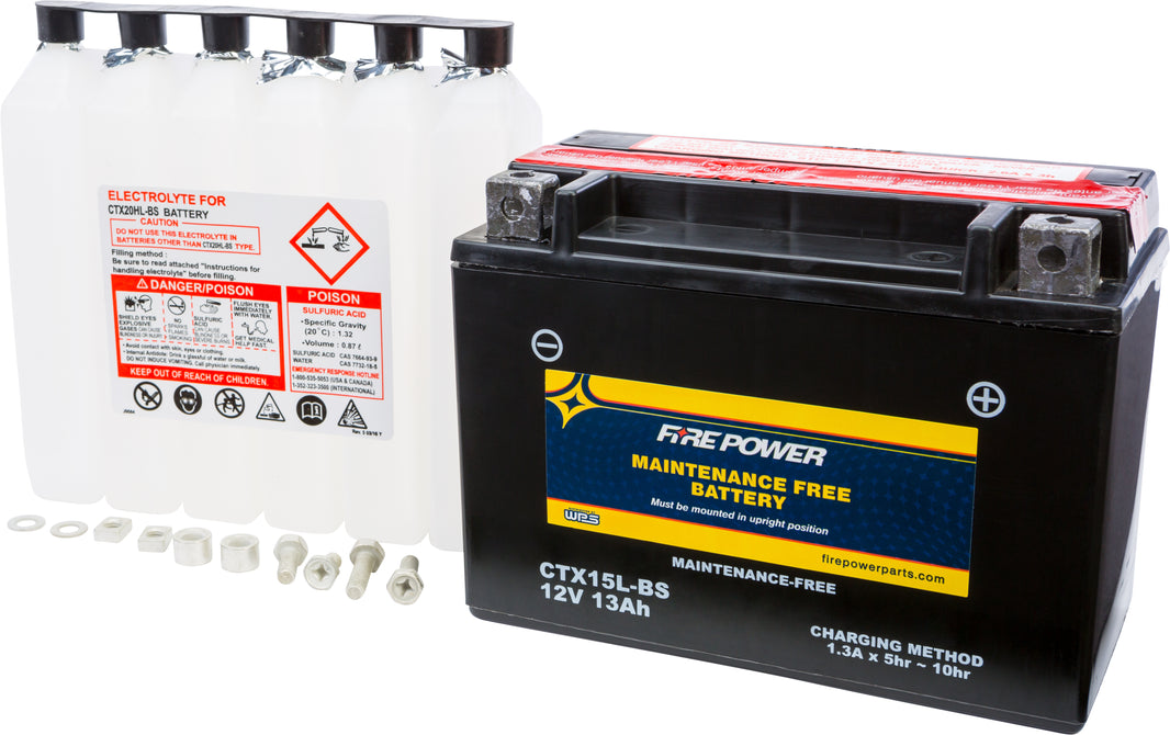 FIRE POWER - BATTERY CTX15L-BS MAINTENANCE FREE - CTX15L-BS
