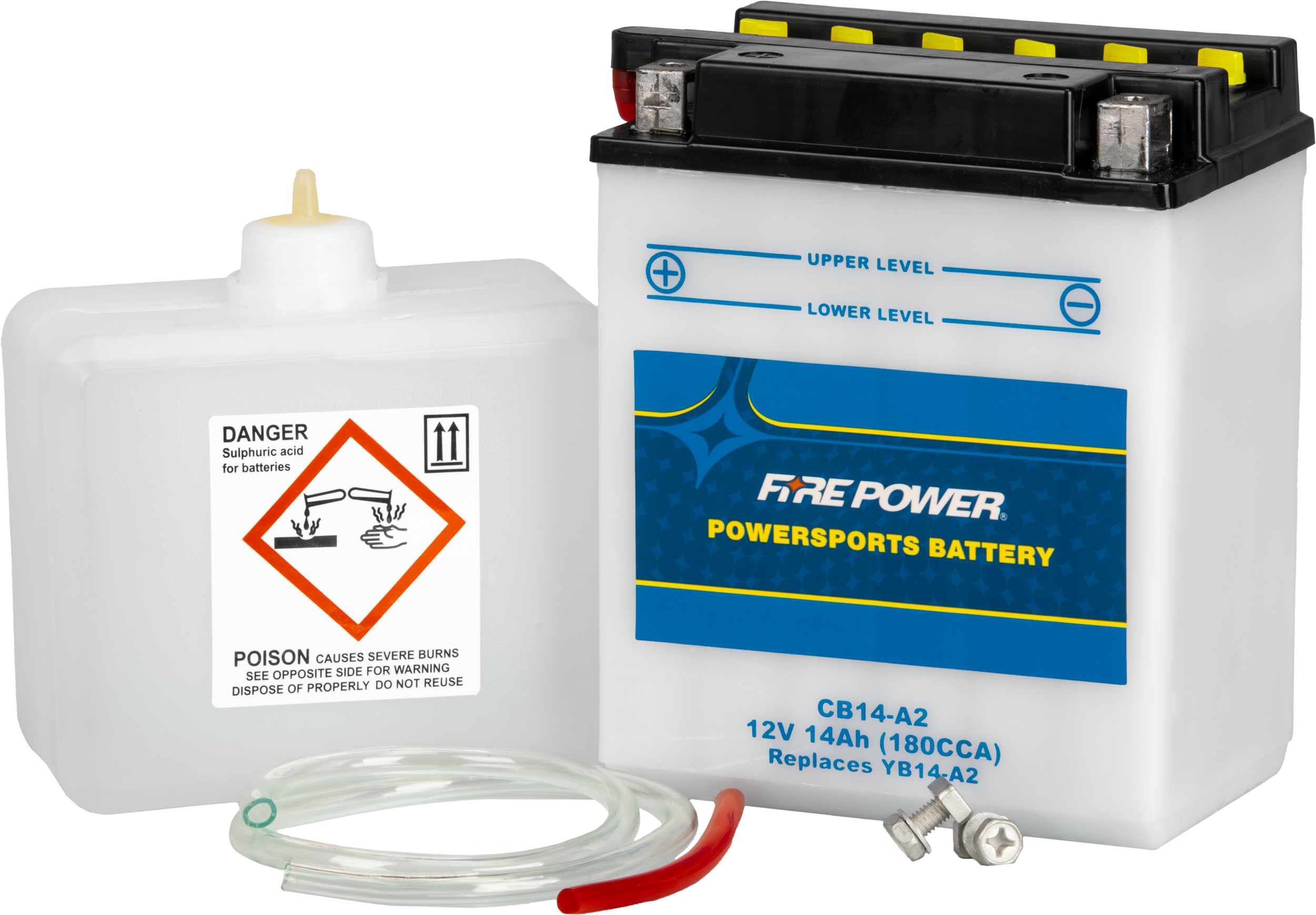 FIRE POWER - BATTERY W/ACID CB14-A2 12V HEAVY DUTY - CB14-A2