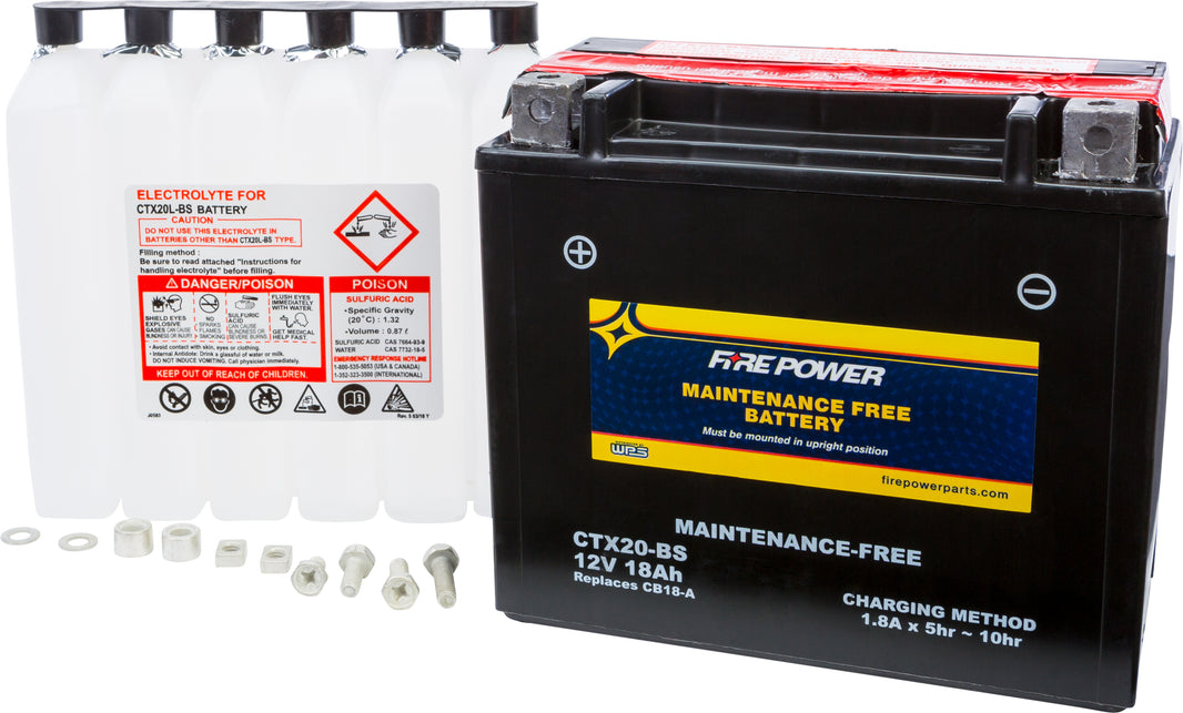 FIRE POWER - BATTERY CTX20-BS MAINTENANCE FREE - CTX20-BS